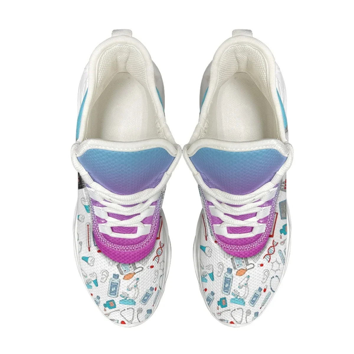 Medical Nurse Printed Women's Flat Shoes Hospital Equipment Design Breathable Sneakers Female Nursing Gift Shoes Zapatos Mujer