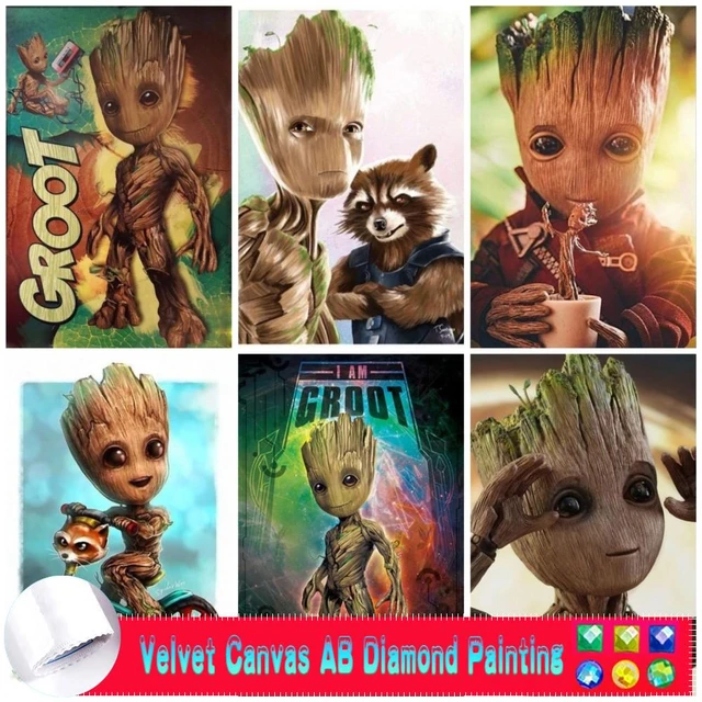 AB Velvet Canvas Diamond Painting Disney Groot guardians Galaxy Big Diy  Mosaic Cartoon 5d Diy Square Full Round Home decor - AliExpress