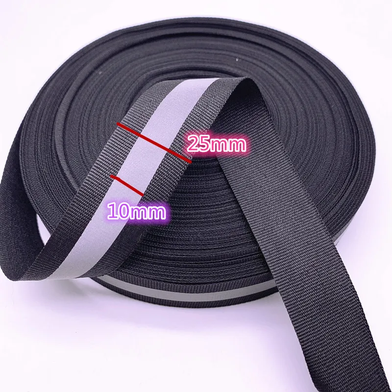 5 Yards 10mm 15mm 20mm 25mm 50mm Safety Reflective Sew on Fabric Tape Strap Vest Webbing reflective tape
