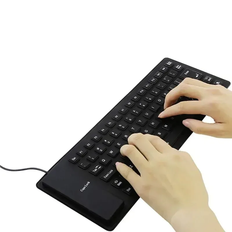 Foldable Silicone Keyboard - Silent, Waterproof, Dustproof, Soft Touch, USB Wired