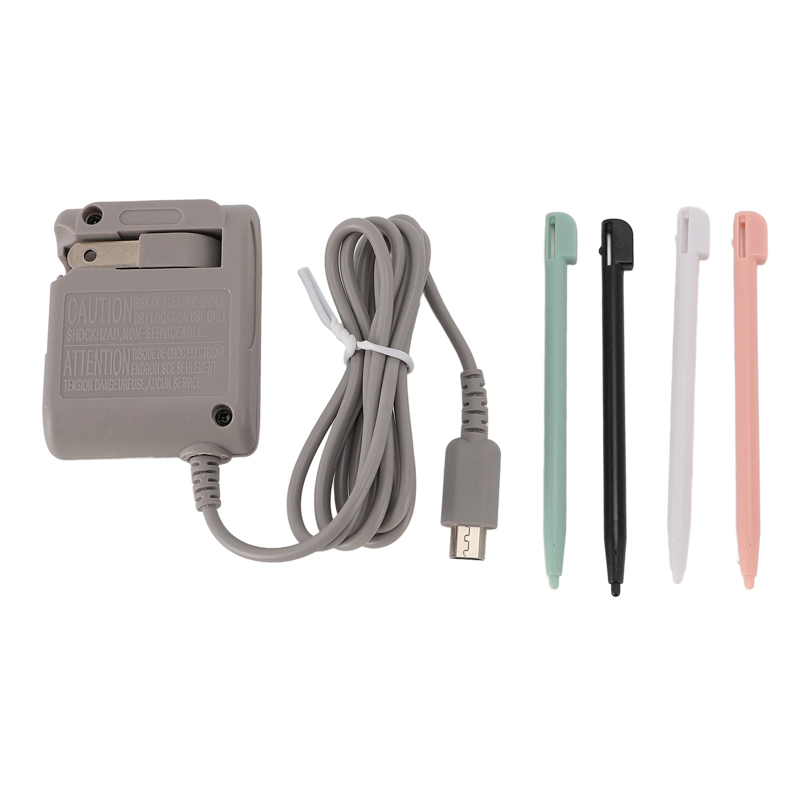 Wall Travel Charger Stylus Pen Kit Upgraded Circuitry Control AC Adapter Charger with 4 Stylus Pen Kit for Nintendo DS Lite