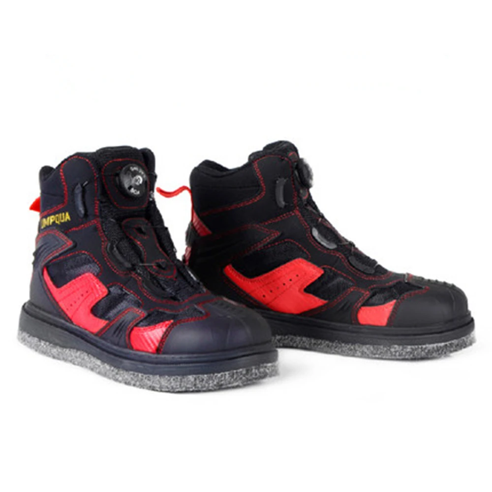 New Men's Fly Fishing Hunting Wading Boots Outdoor Breathable Self Lock Shoes Men Anti-Slip Rubber Boots For Rock Fishing Waders