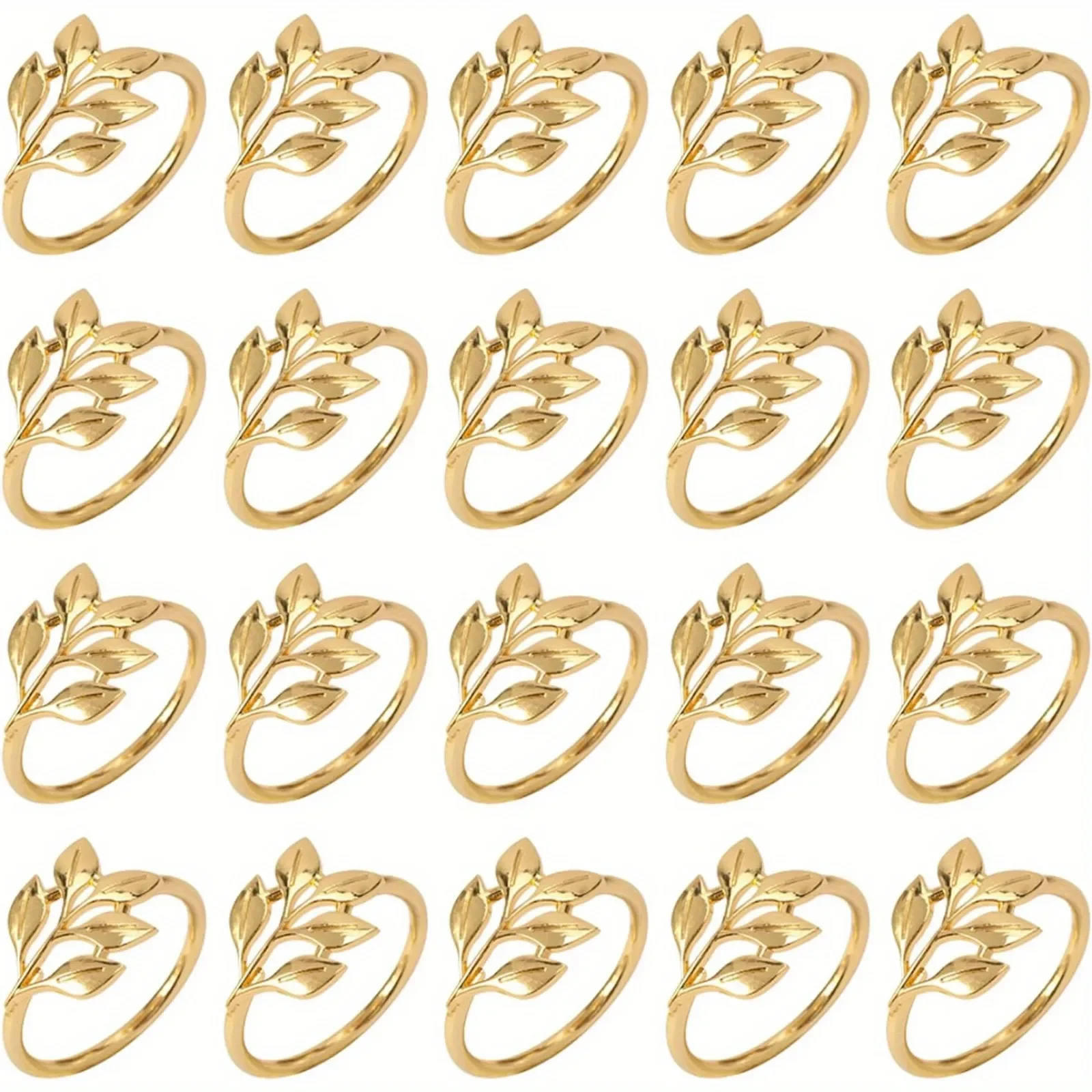 Napkin Ring 20 Pack Gold Reusable Wedding Party
