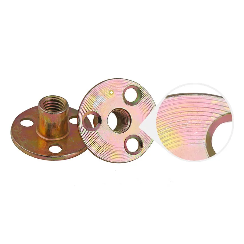 Lron Plate Nut Furniture Plywood On Lock Nut Sofa Foot Lock Galvanized Three-hole M6 M8 M10 2pcs locking nuts nylon lock nut rivet lock nuts