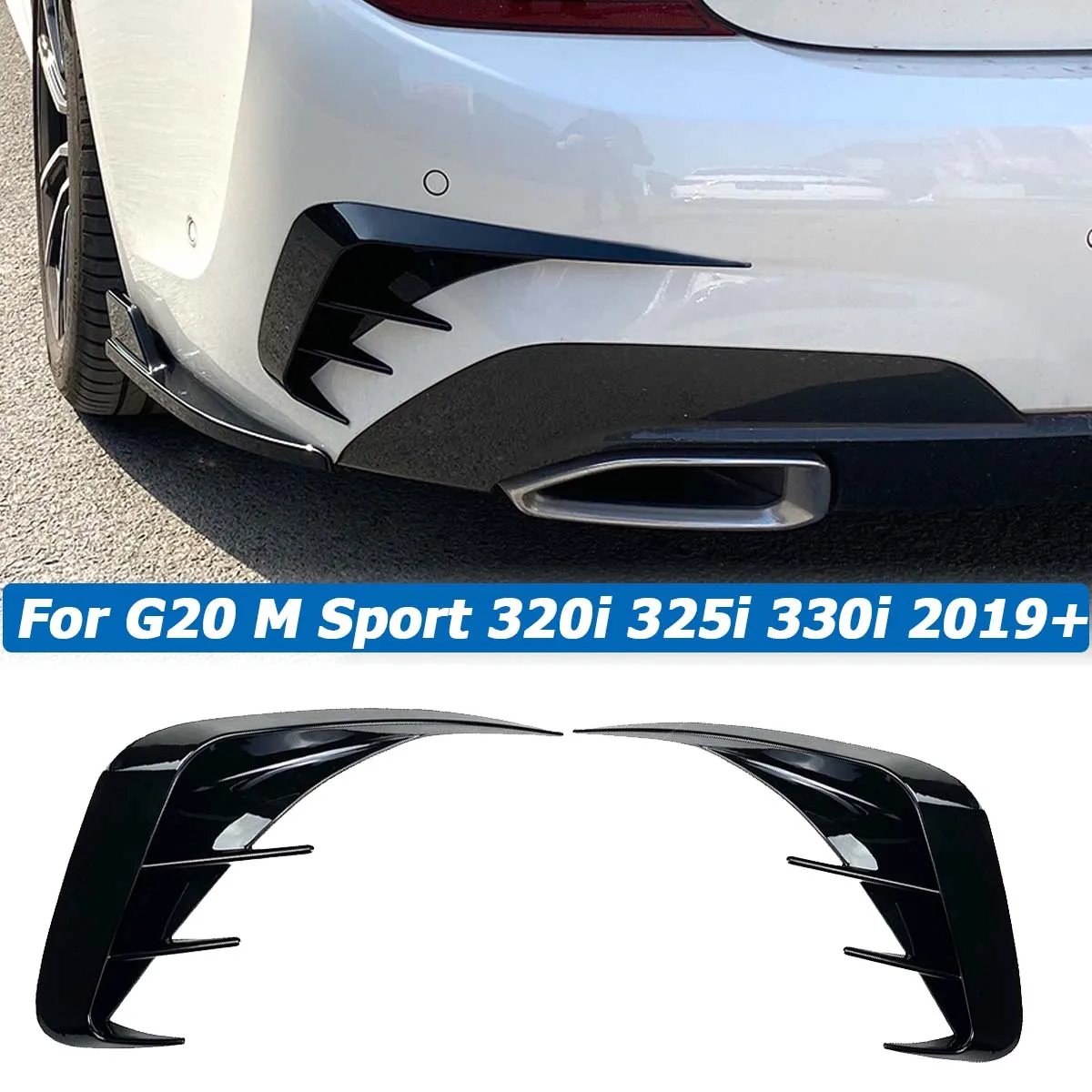 Сплиттер для заднего бампера BMW G20 G28 M Sport 318i 320i 330i 2019-2021 диффузор боковая крышка