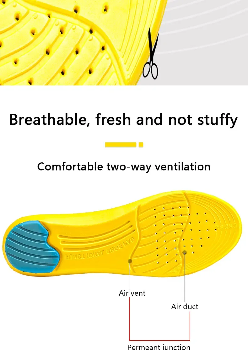 Memory Foam Einlegesohlen Sport Zwischensohle Schweißabsorbierende Einlegesohlen Sneaker Einsatz Atmungsaktive Desodorierung Einlegesohle Schuhzubehör 1 Paar – Detail 5
