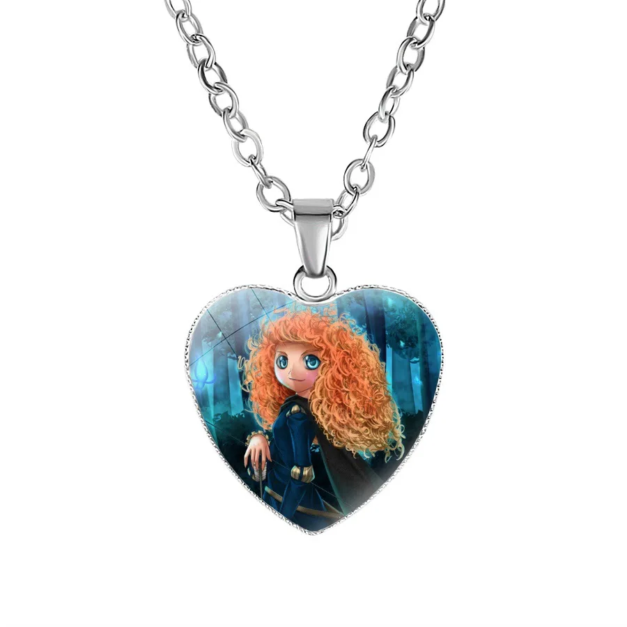 thumbnail image 1 of Collar de princesa de Frozen de Disney para niños, figuras de Anime, princesa Elsa, Anna, colgante de amor, accesorios de joyería, regalo de cumpleaños para niños, 1 of 5
