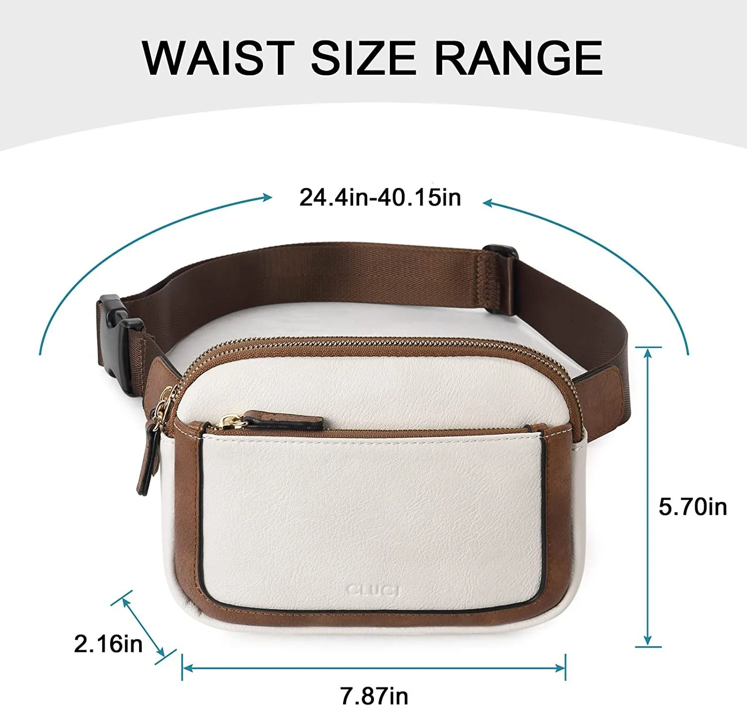 Women's Belt Bag Mini Crossbody Bag Waistpack Adjustable Shoulder Strap Artificial Leather Women's Waistpack Storage Bag