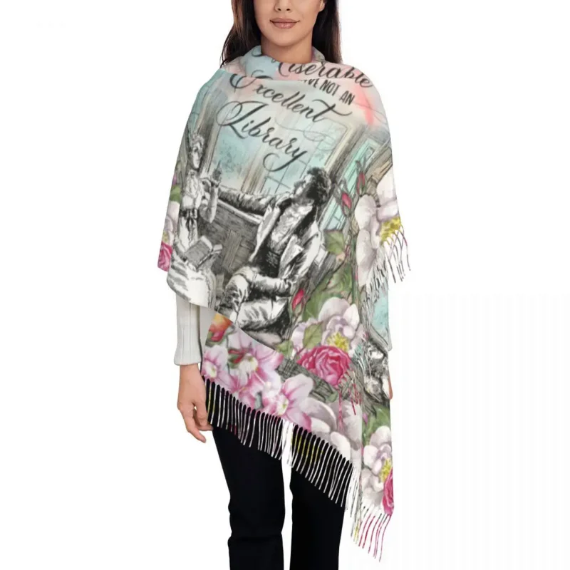 

Ladies Large Jane Austen Pride And Prejudice Scarves Women Winter Fall Soft Warm Tassel Shawl Wraps Scarf