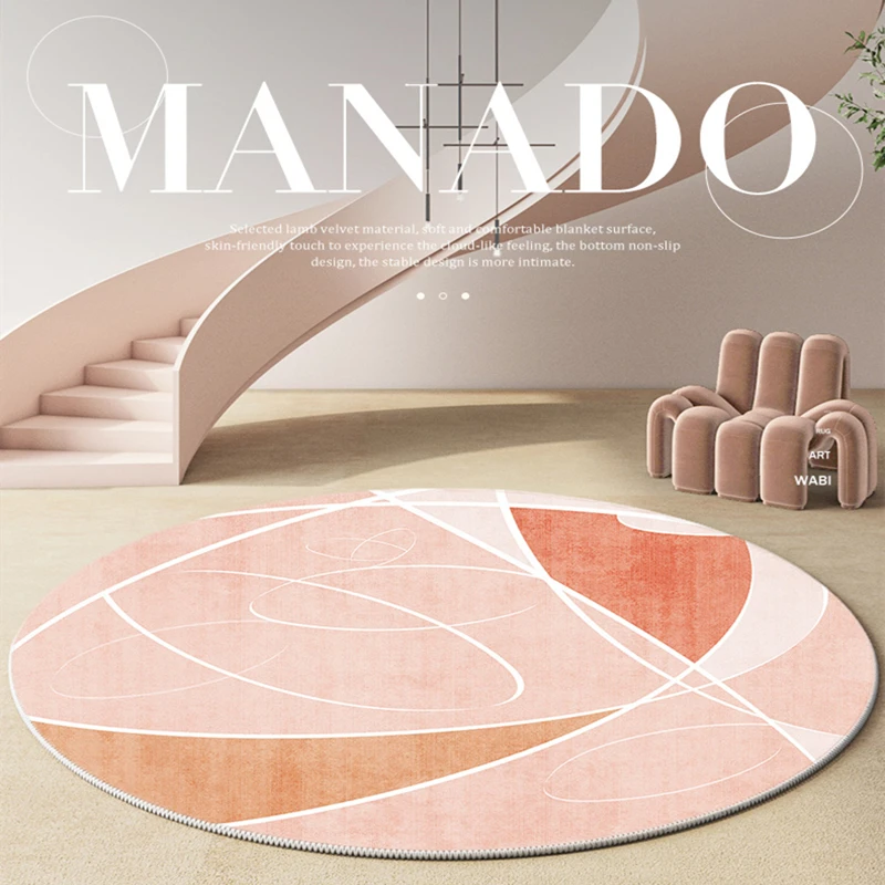 Nordic Style Pink Round Carpets Living Room Decoration Carpet Girl ...
