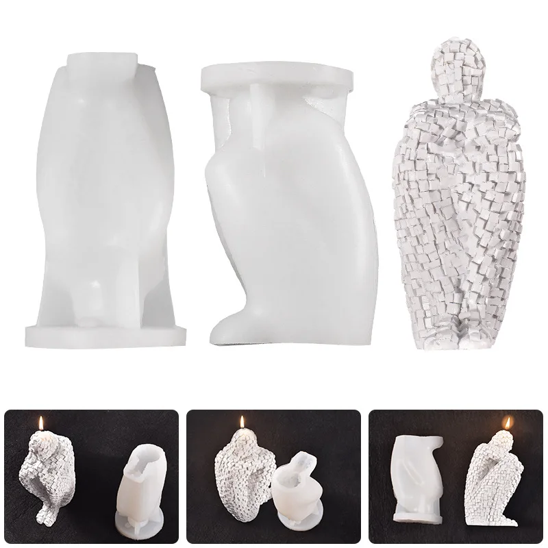 DIY Resin Handmade Nordic Abstract Human Body Candle Mold Mosaic