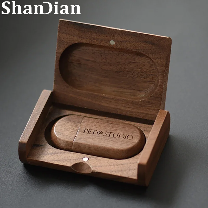 Wedding Gifts Box Wooden USB 2.0 Flash Drive 4GB 8GB 16GB 32GB 64GB Photography Pen Drives Free Memory Stick U Disk