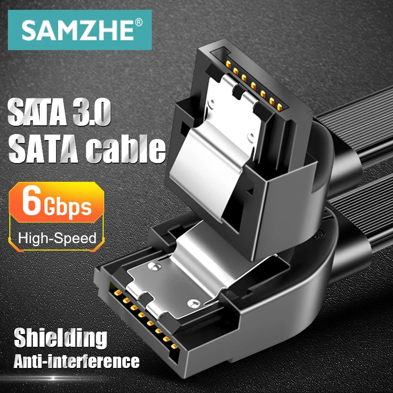 Samzhe Sata Cable 3.0 Hard Disk Driver Ssd Adapter 90 Degree Bending