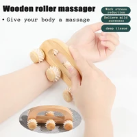 Wooden Massage Roller Tool Manual Skin Scraping Face Massager Wood Back Massage Roller for Neck Leg Deep Tissue Muscle Massager