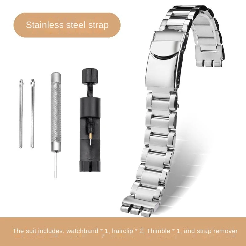 thumbnail image 1 of Para S-watch YCS YAS YGS IRONY Reloj de acero inoxidable Pulsera de metal de acero de precisión para hombre Cadena de reloj de boca convexa 17 19 20 21 mm, 1 of 5