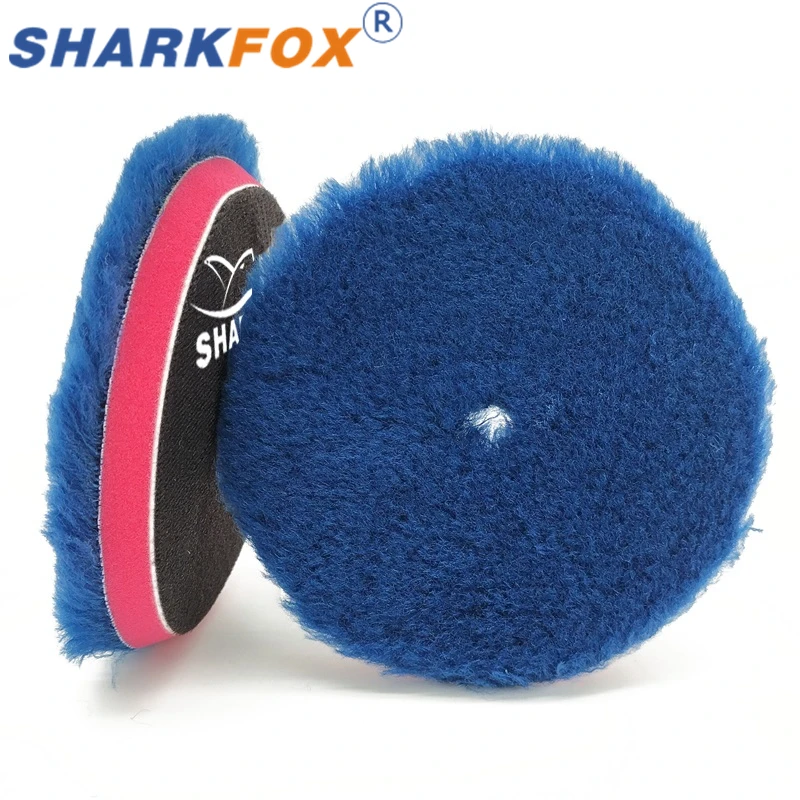 Sharkfox 5 Inch/ 6 Inch Wool Pad High Density Lambs Woollen Polish buffing Pad for Car Polisher 5