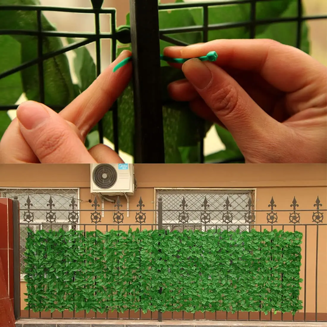 Artificial Fence Panels Artificial Plants Artificial Leaf Fence Panels 4/3/2/1m Long Faux Ivy Hedge Fake Leaves Privacy Fence Garden Balcony Terrace Patio Screen