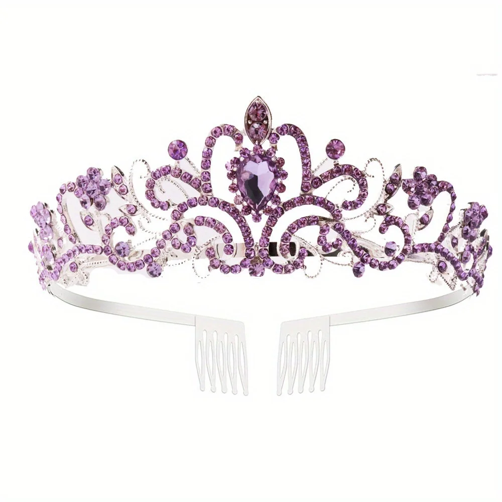 Hochzeit Haar Tiara Kristall Braut Tiara Krone mit Kamm Strass Abschluss ball Diadem Diademe und Kronen Braut Hochzeit Haarschmuck – Detail 12