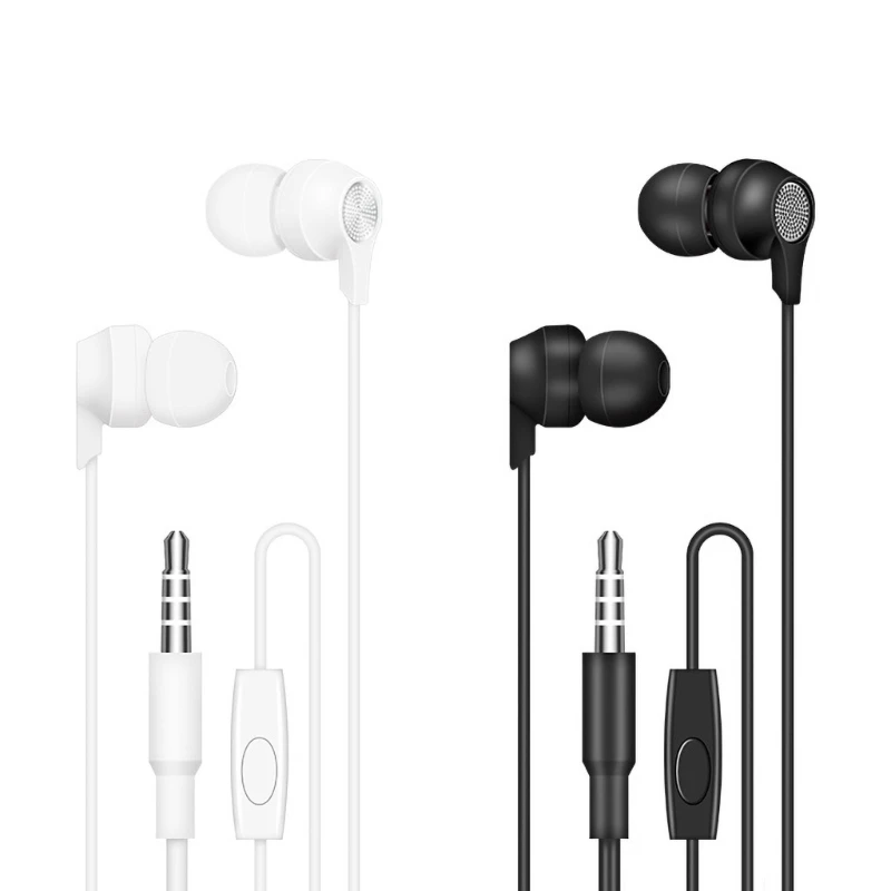 

3.5mm In Ear Earphones Build-in Microphone Professional Cable Controlled Headphones 10mm Speaker Horn Earbud for Game