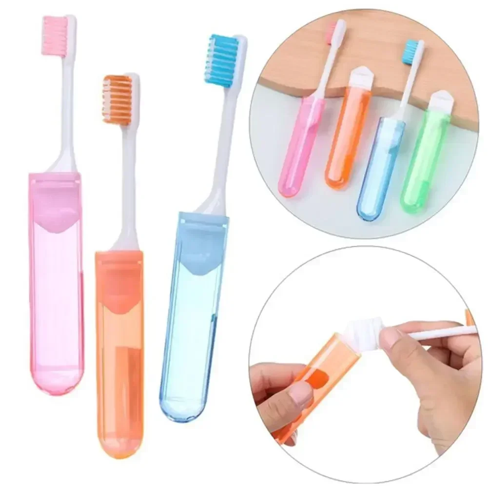 Folding Toothbrush 1Pcs with Box Portable Travel Camping Outdoor Business Trip Oral Cleaning Tools