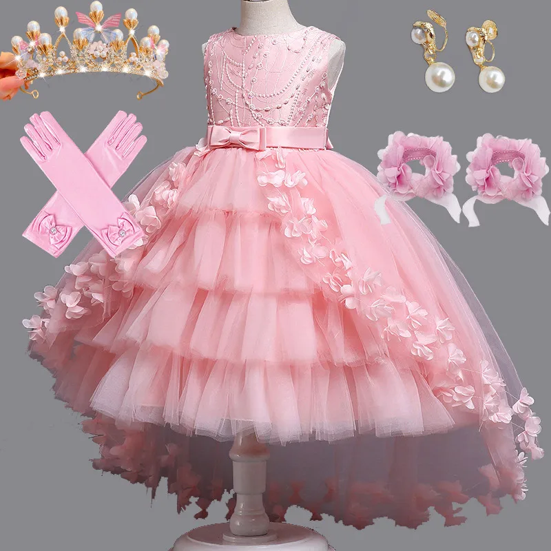 

4 6 8 10 12 Yrs Deluxe Party Dress for Toddler Girl Elegant Puffy Multi Layers Tulle Princess Ball Gown Child Christmas Vestidos