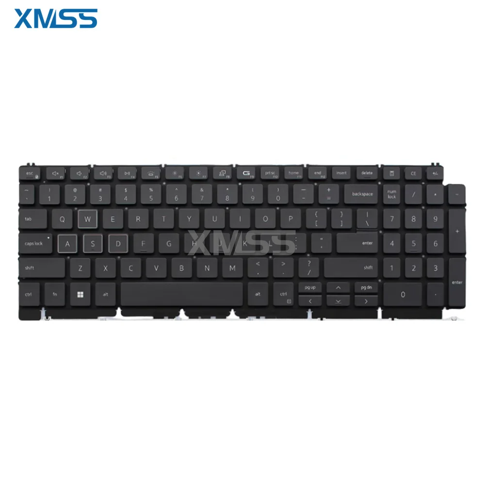 Nuova Tastiera Inglese Usa Per Dell G15 5510 5511 5515 5520 Testo Bianco Con Retroilluminazione