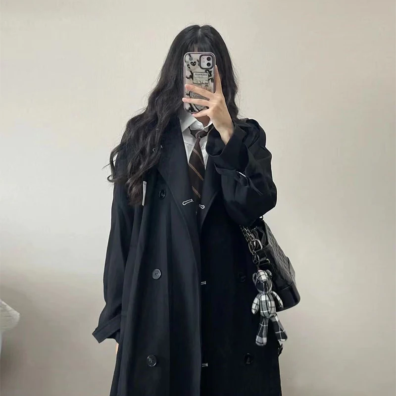 

Premium sense black trench coat women's mid-length model 2023 early spring autumn new small chic spring coat coat