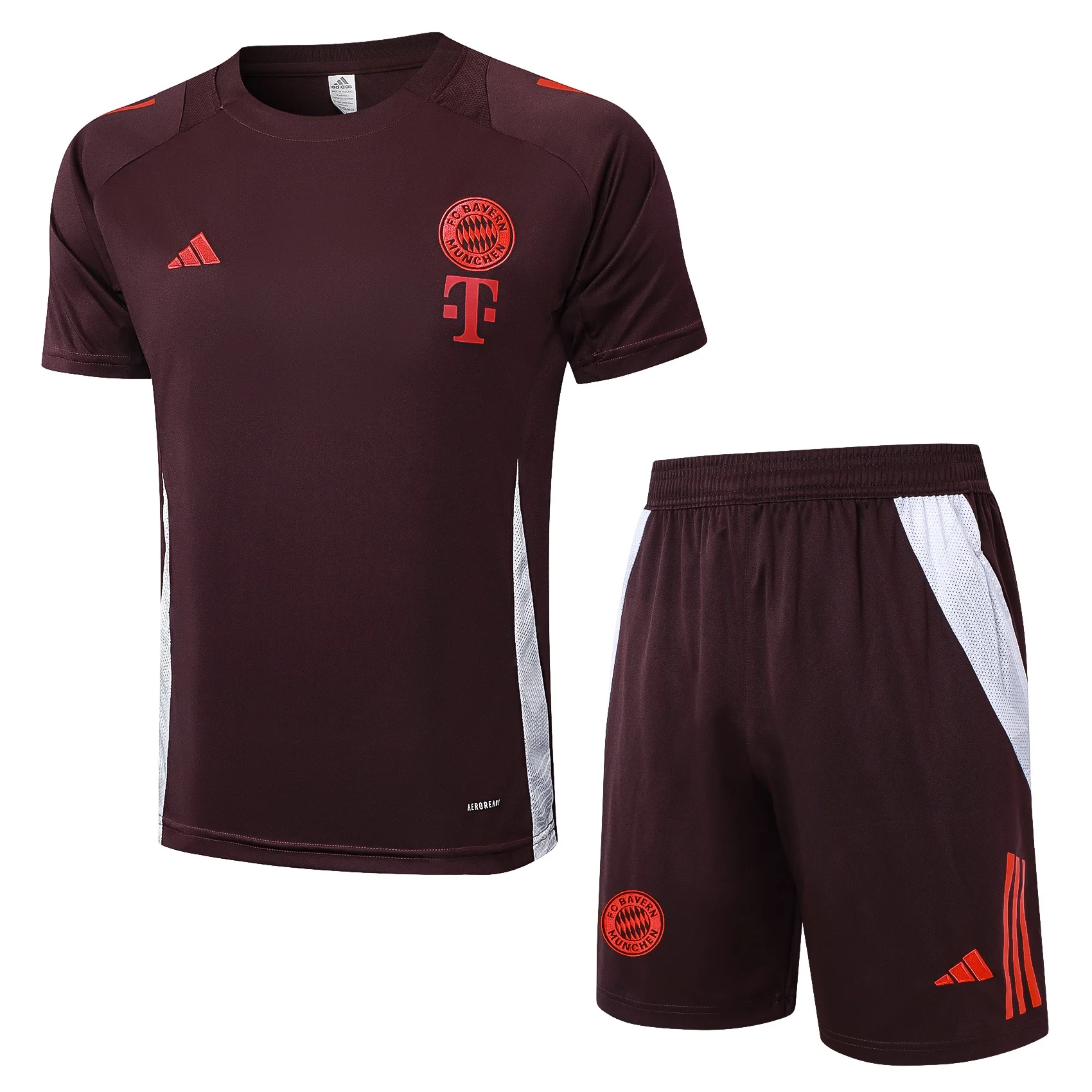 Adidas Soccer Jerseys Men Short-sleeved and Above-the-knee Shorts Quick-Dry Colorful Comfortable Training Suit Red Black