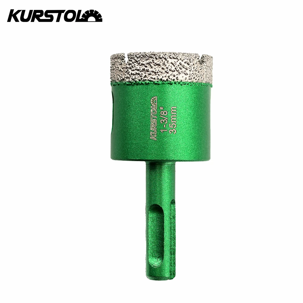 KURSTOL Diamond Tile Drilling Bit 1pc 35mm SDS PLUS Shank Marble Granite Porcelain Stoneware Ceramic Hole Saw Core Drill Bit