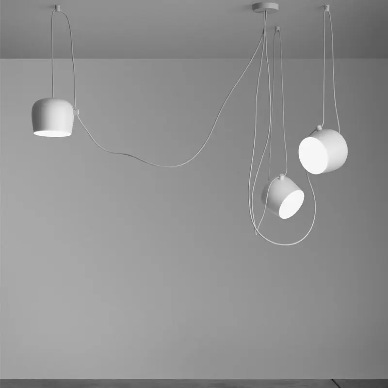 Italian Industrial Flos Black and White Chandelier Multi-point Adjustable Restaurant Lamp Bar Office LED Lighting pendant light 4