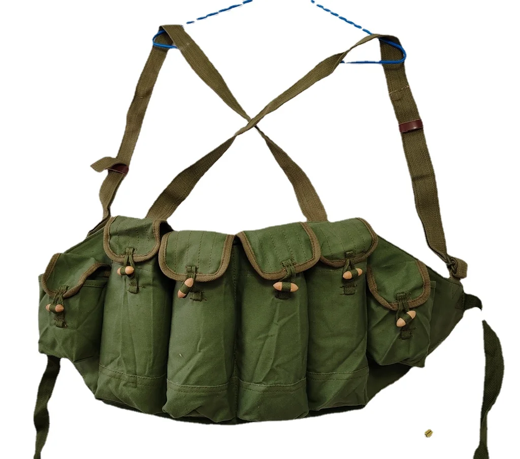 GENUINE ORIGINAL Vietnam War period Military Chinese Type 81Ak Rifle Chest Rig Ammo Pouch