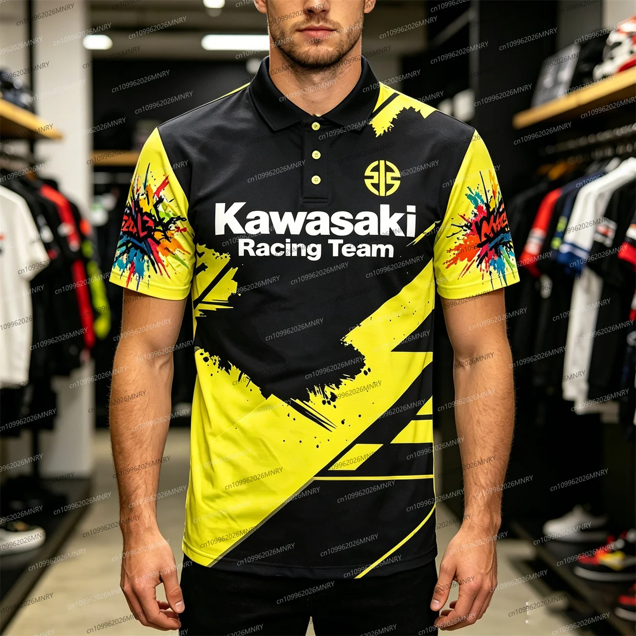 Kawasaki TShirt Riding Sunscreen 빠른 건조 땀 남성 폴로 셔츠 3d 프린트 여성 티셔츠 여름 남성용 오토바이 티셔츠