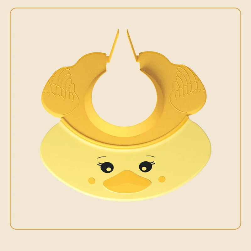 Baby Shampoo Cap Duck Shape Adjustable Size Children Waterproof Wide Brim Ear Protection Shower Cap Sun Hat