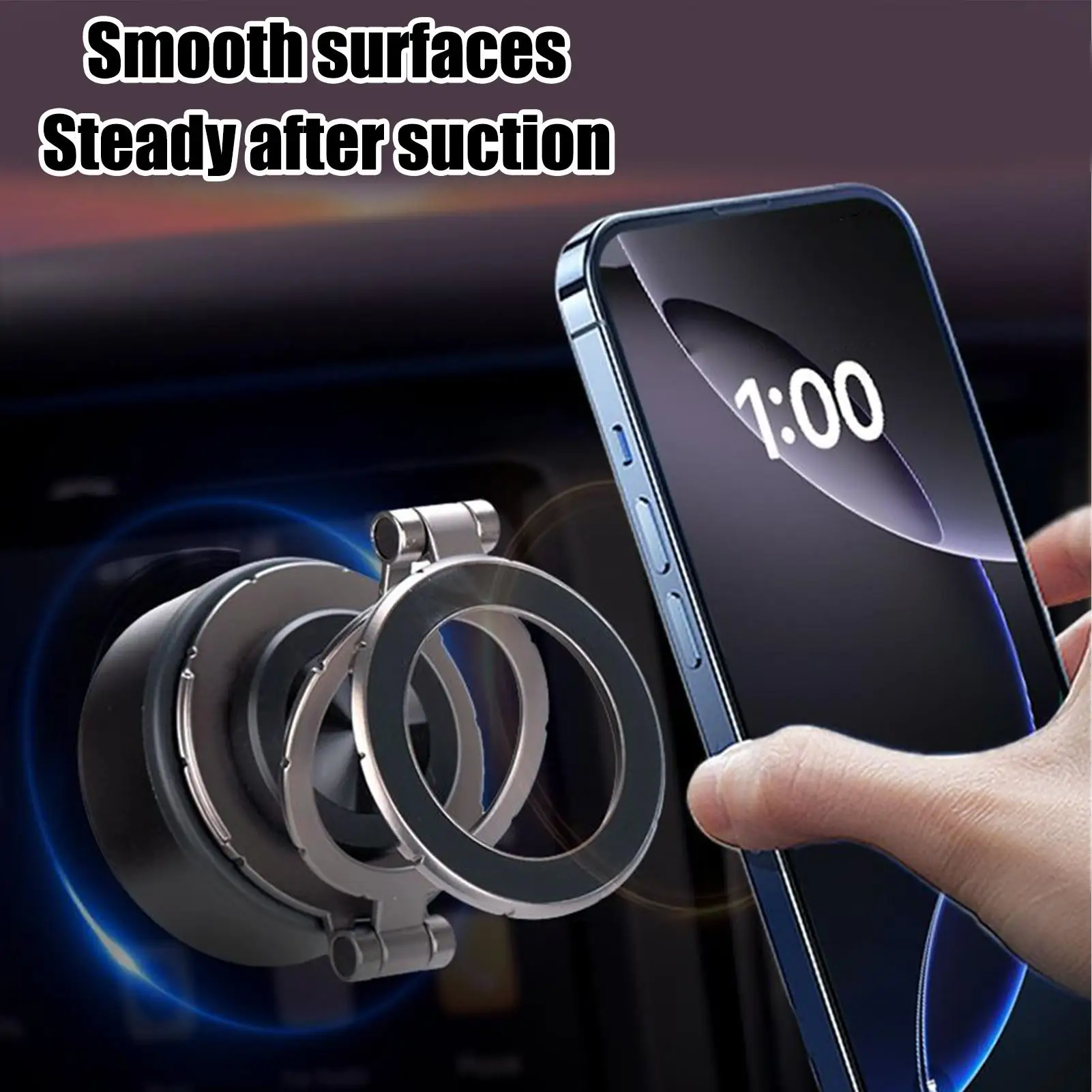 Car Dashboard Phone Stand Magnetic Dashboard Cell Phone Mount Safe Driving Smartphonr Bracket With Suction Cup For Navigation