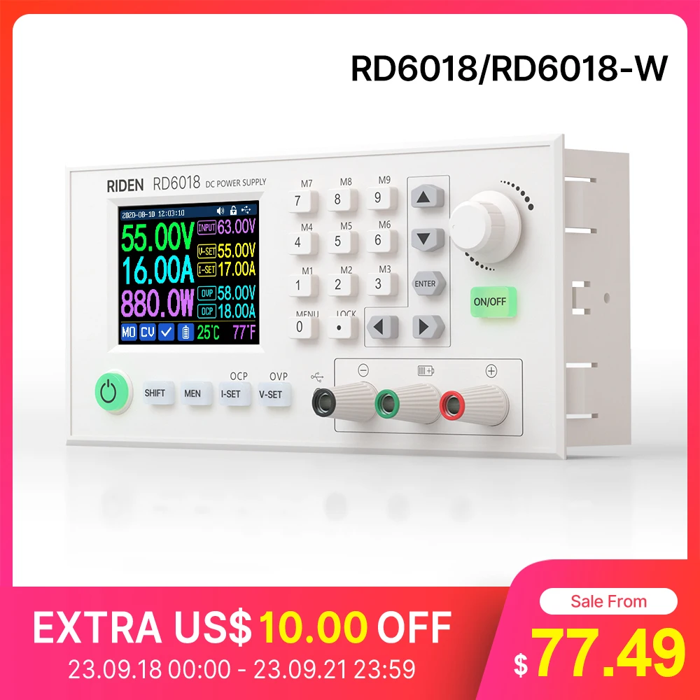 Rd-リレーモジュールRd6018,rd6018w,60v,18a,usb,wifi,DC,電力調整可能なDC,1200w,ACアダプター  AliExpress