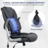 High Back Executive Office Chair  Ergonomic Home Computer Desk Leather Chair with Padded Flip up Arms Adjustable Tilt Lock 4