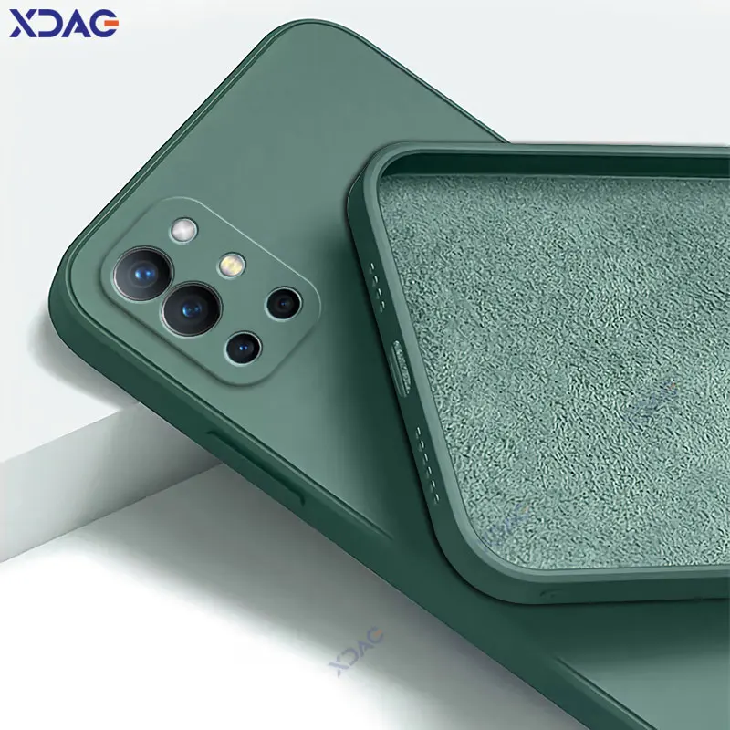 Luxury Liquid Silicone Square Phone Cover - Soft Double Liner Protection