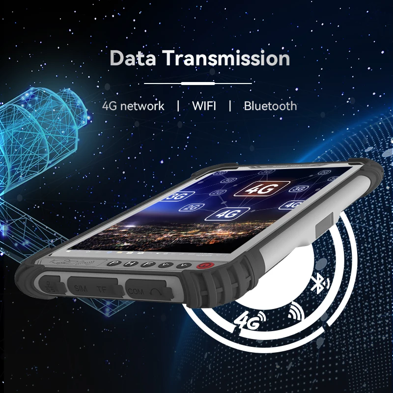 CENAVA IP65 방수 전면 물리적 키, 4G LTE GPS, WIF 견고한 태블릿, 윈도우 10 프로, 8 인치 지문 UHF RFID 옵션
