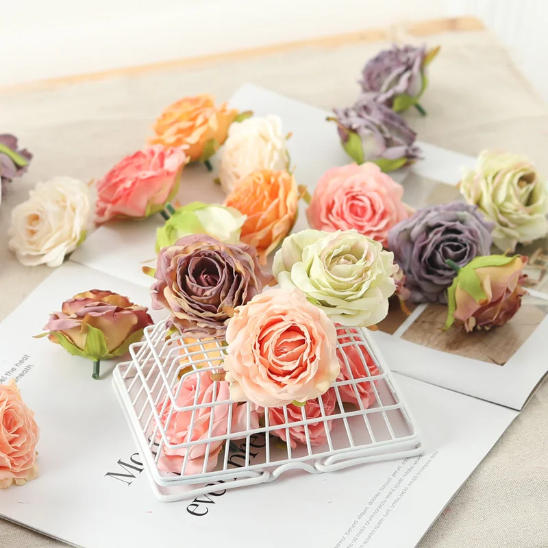144pcs 2cm Artificial Mini Paper Rose Bouquet For Wedding Party