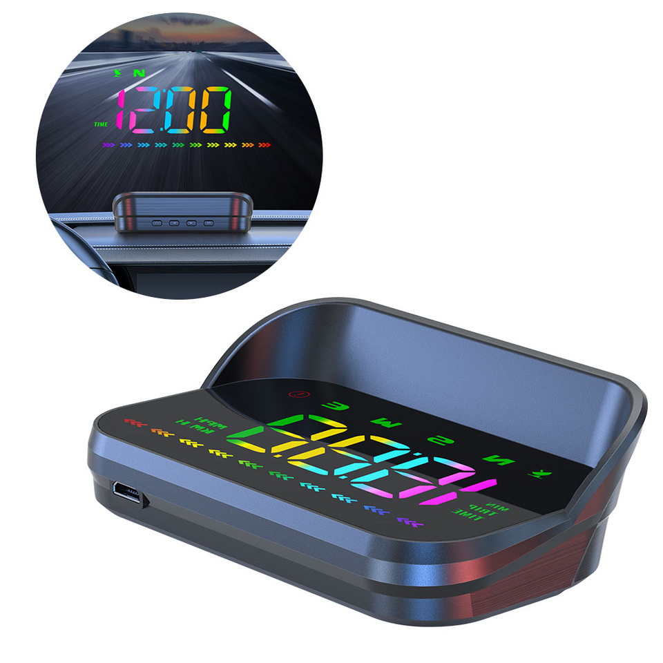 HD LCD Projection Accessories Car HUD Speedometer Digital GPS Head Up Display Color Font Multi Functional Tester