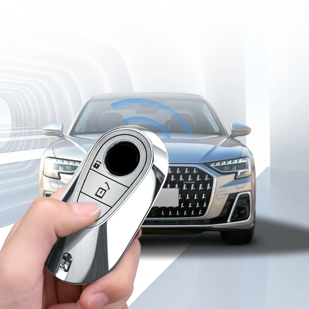 Deluxe Car Remote Key Cover Protector with Keychain for Mercedes Benz C E Class