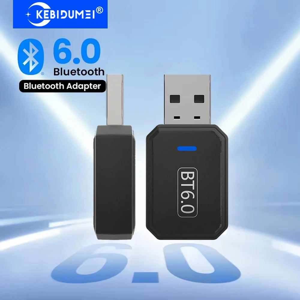 KEBIDUMEI 블루투스 6.0 5.4 어댑터 PC 스피커용 USB 동글 무선..