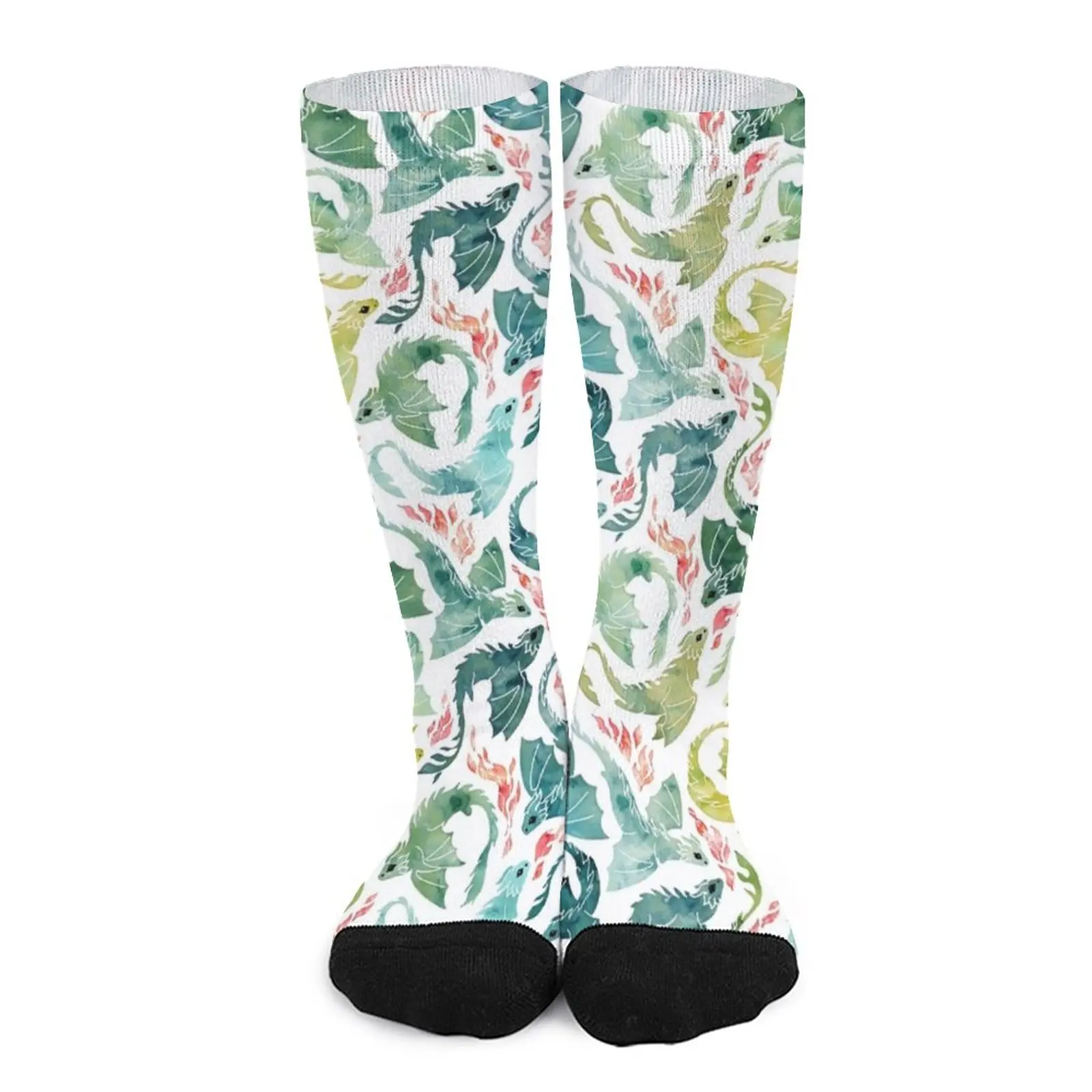 

Dragon fire turquoise & green Socks snow sports and leisure men socks Socks with print