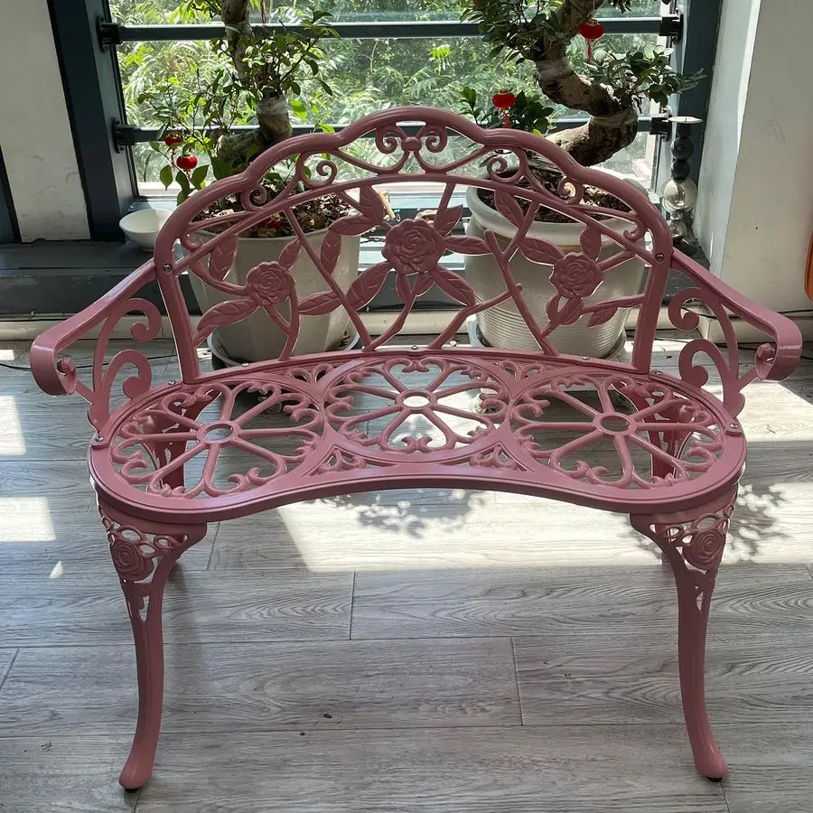 Rose Aluminum Garden Bench 3