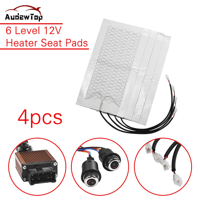 

Universal 5/6 Level 12V Round switch Carbon Fiber Universal Car Heated heating Heater Seat Pads Winter Warmer Seat Covers