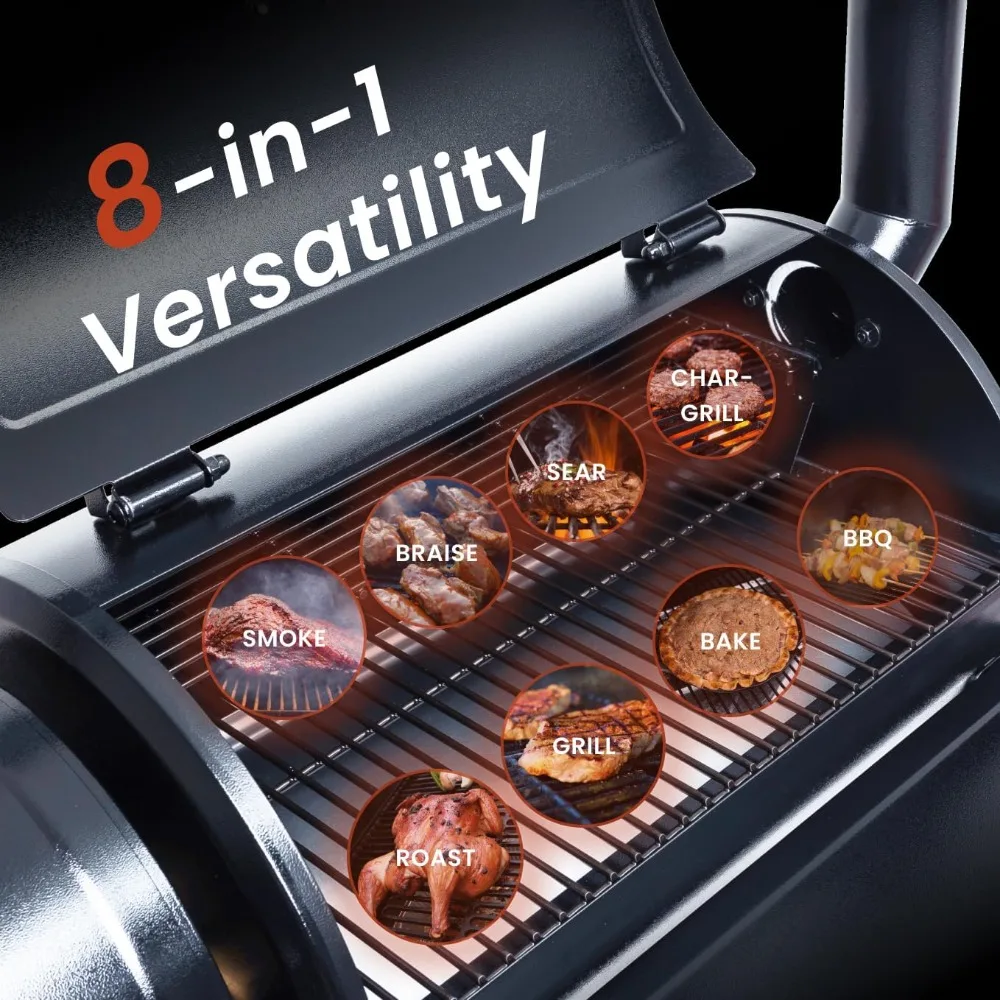 ZPG-450A Wood Pellet Grill & Smoker with PID Controller 8 in 1 BBQ Grill Auto Temperature Control, 450 Sq in Black 2