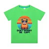 Boy Short Sleeve DON'T WORRY BE CAPY Funny Print Capybara T-shirt Crewneck Tee Tops for 2-15 Kids Value Cotton 2024 Summer New 2