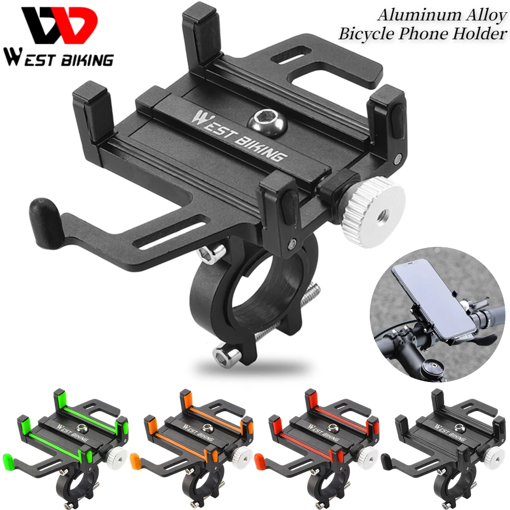 WEST BIKING Bicycle Aluminum Alloy Mobile Phone Holder Mountain Bike