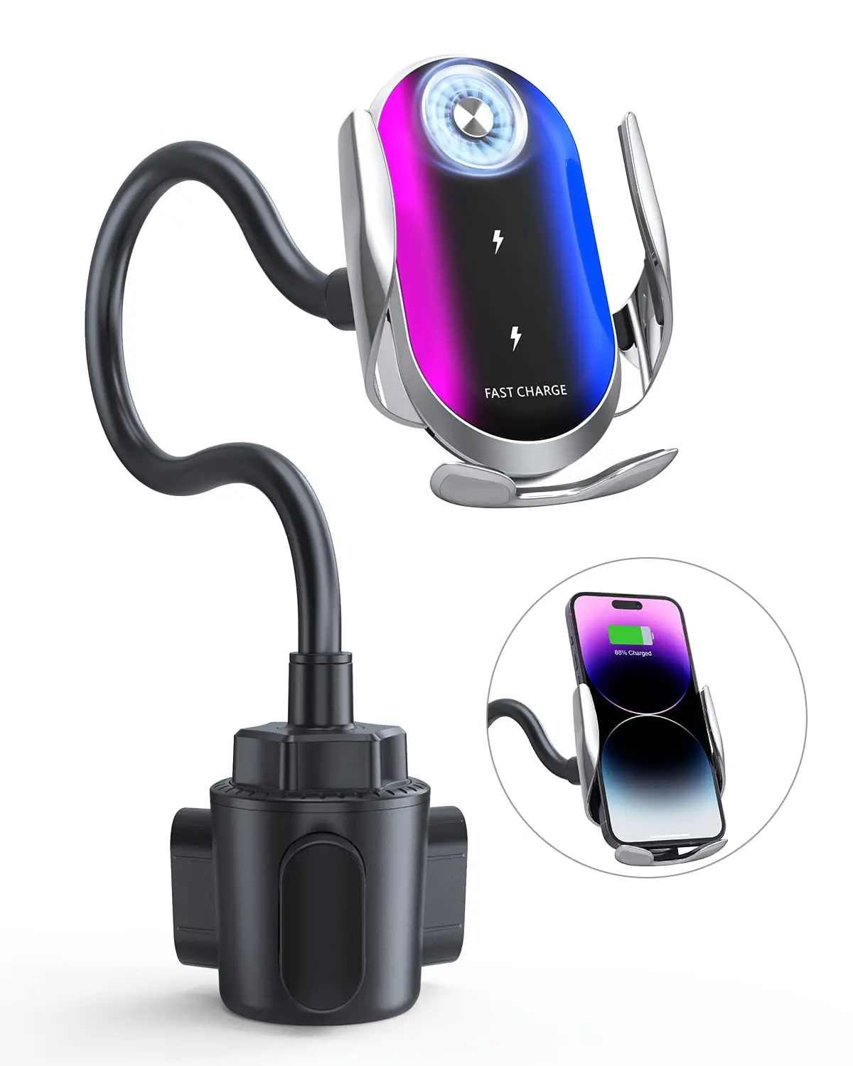 15W Dual Coil With Fan Wireless Car Charger,for Samsung Galaxy Z Flip 4