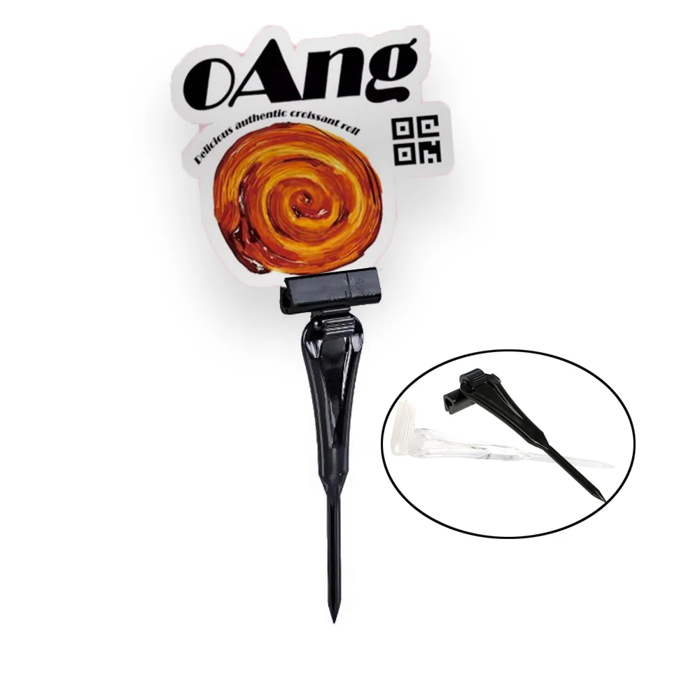 Plastic Food Sign Display Holder Spike Food Sign Card Place Clip Advertising Clips Delis Price Tag Gripper Spear